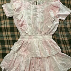 Love Shack Fancy Natasha Heritage Mini Dress - Peony Pink Size XS